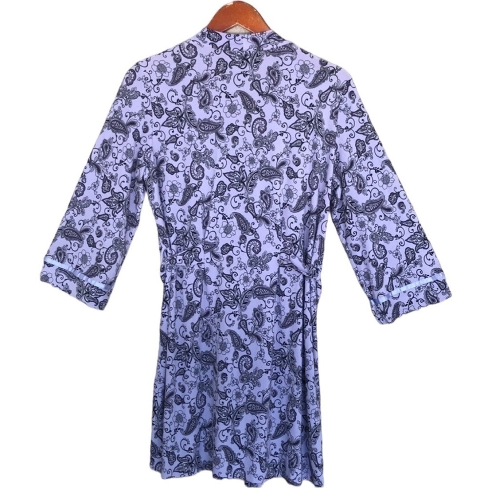 Studio Donatella Floral Paisley Wrap Tie Short Lounge Robe S/M - Picture 3 of 9